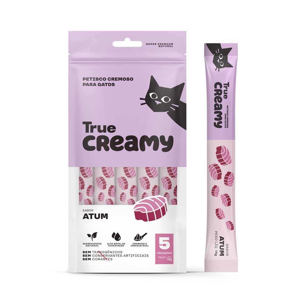Miniatura Petisco Cremoso True Creamy Sabores Variados para Gatos - 4 Pacotes (20 Unidades)