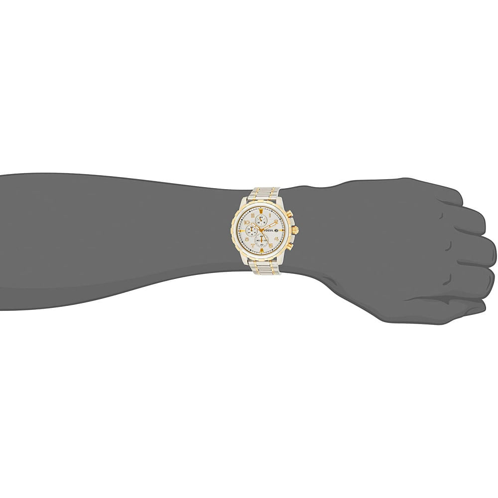 Miniatura Fossil Relógio Masculino Original de Quartzo com Cronógrafo d e Aço Inoxidável FS4795