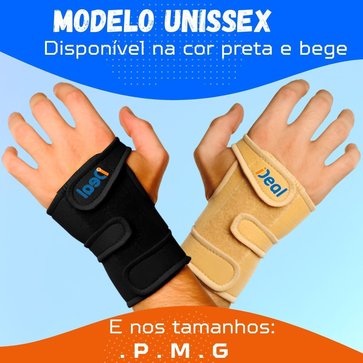Miniatura Munhequeira Com Tala Órtese Punho Mão - Esquerdo Bege P