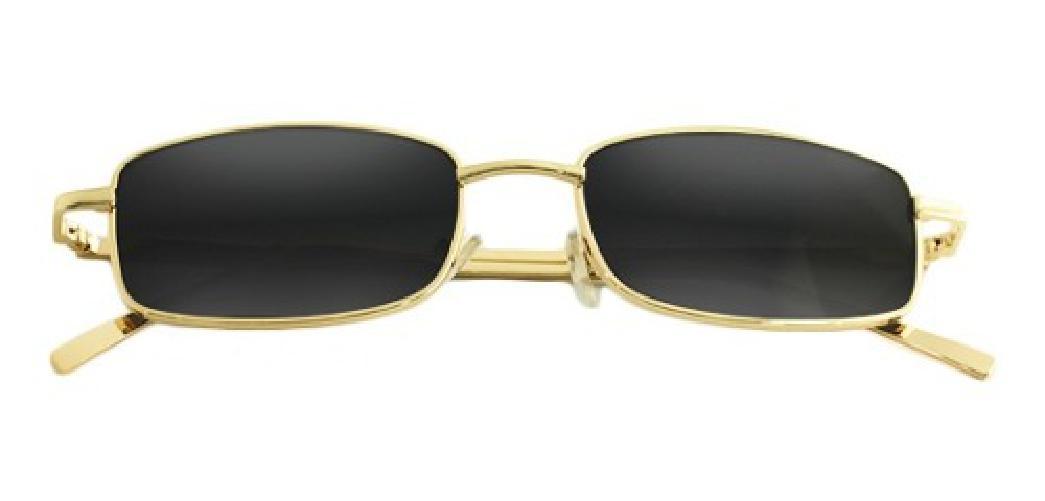 Miniatura Óculos Sol Lente Preto/Dourado Quad Retro Retan Vintag