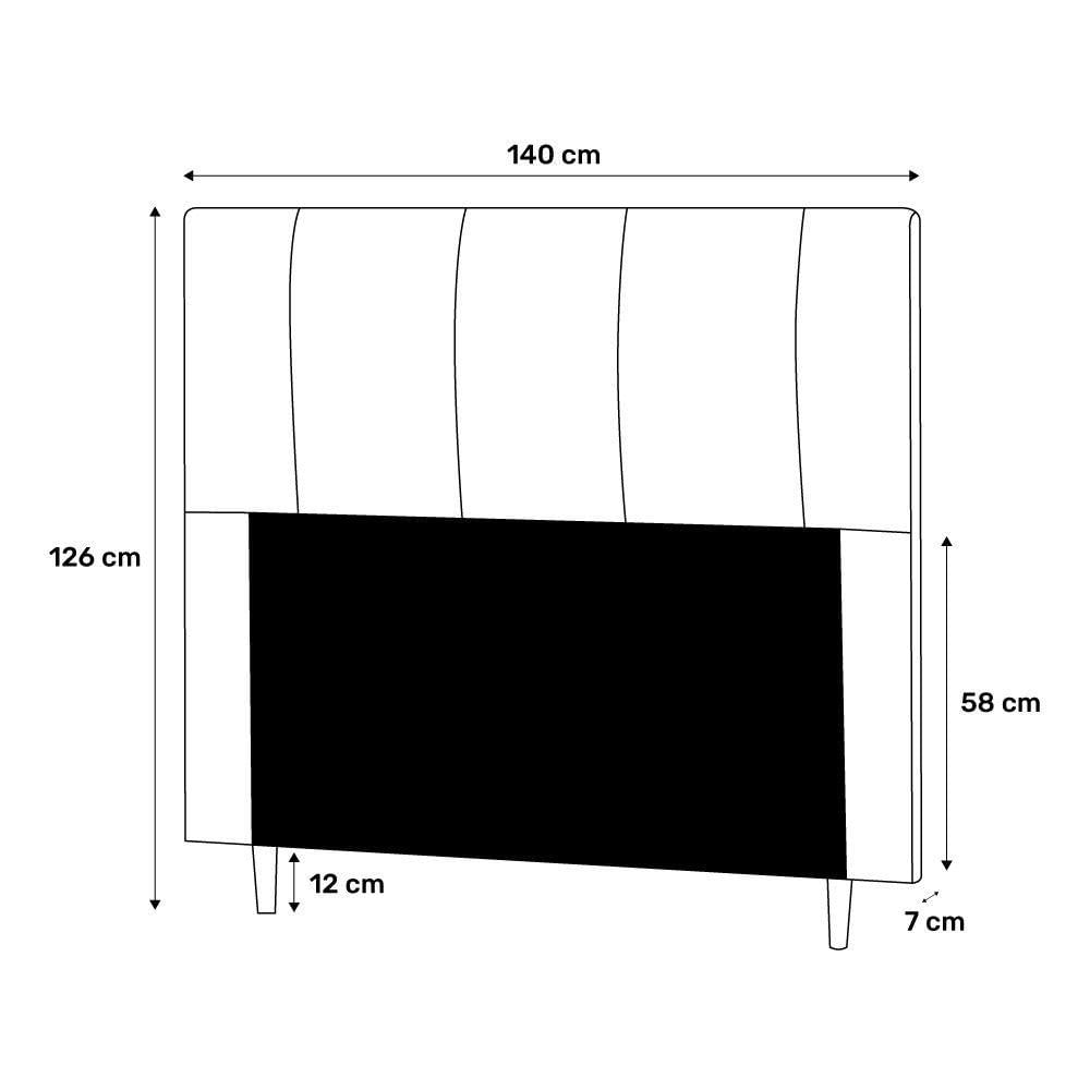 Miniatura Cabeceira Cama Box Casal Donna 140cm Suede Preto