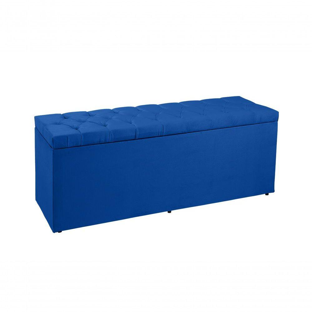 Miniatura Recamier Baú Cama Solteiro Box 90cm Madrid Suede Azul Dal Poz Estofados