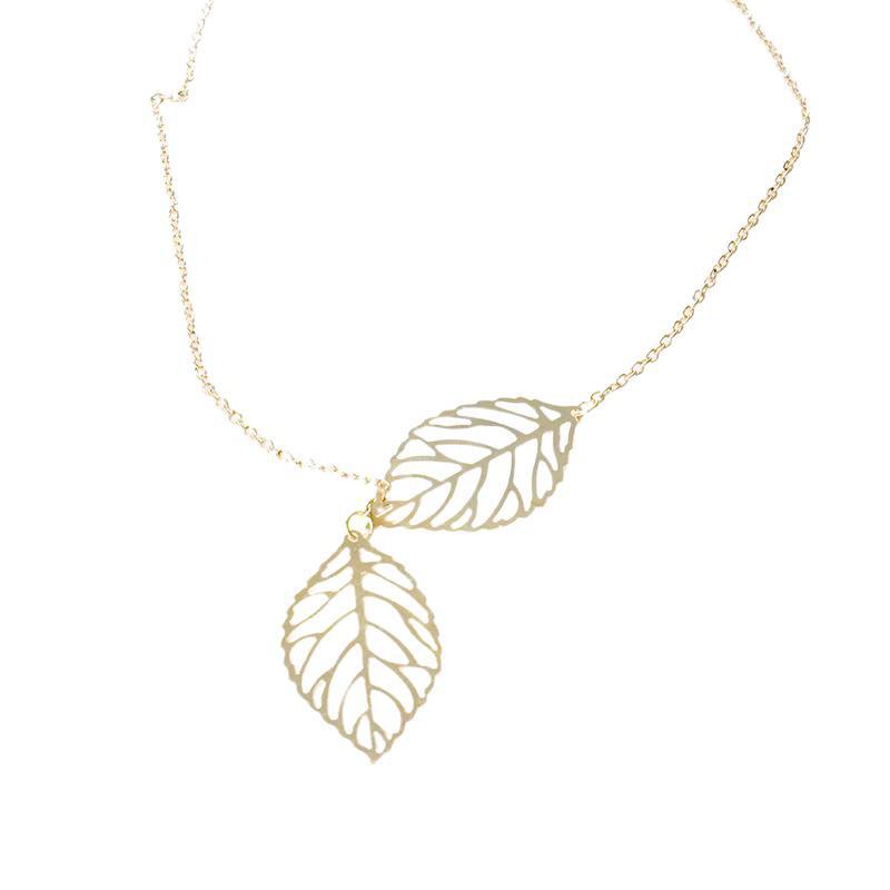 Miniatura Colar Folha Fino Simples Dourado Delicado J7535