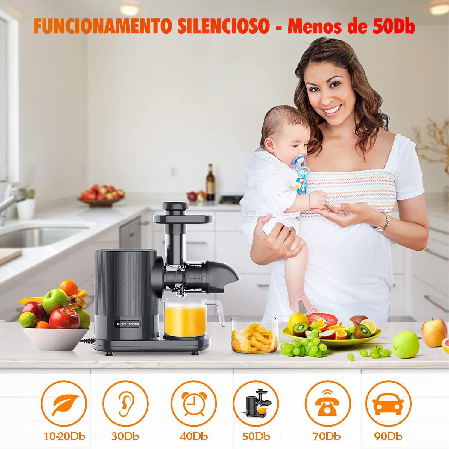 Miniatura Slow Juicer Moedor Espremedor Extrator De Prensa A Frio 220V