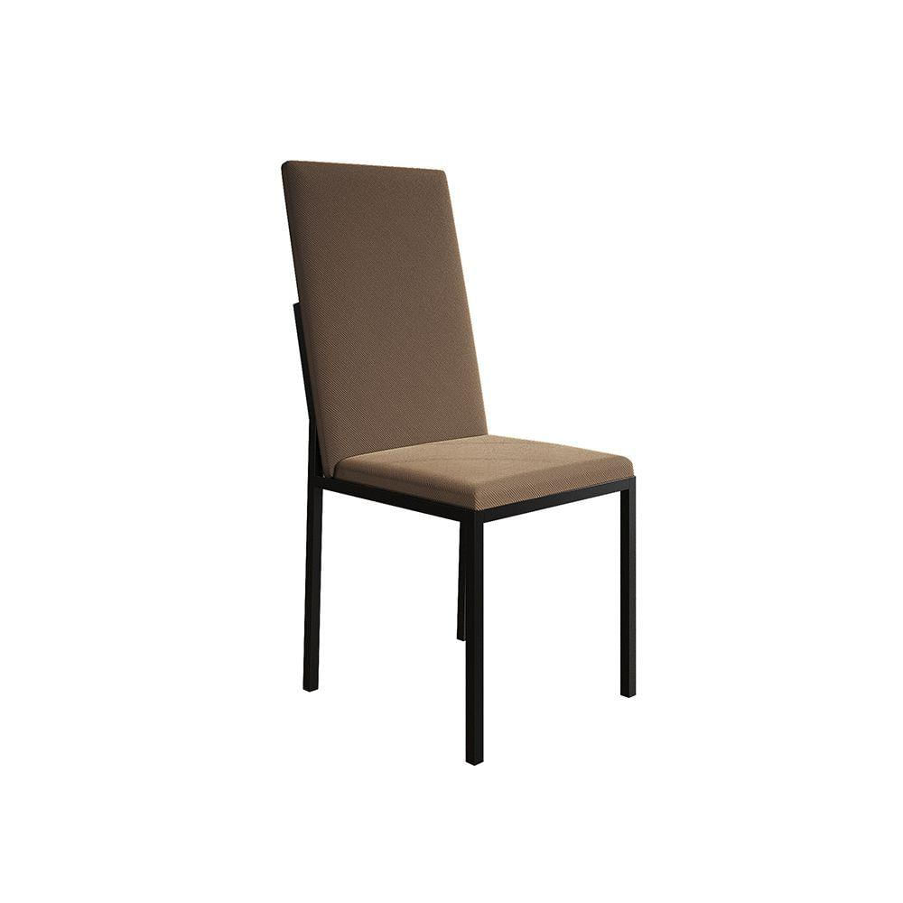 Miniatura Kit 2 Cadeiras De Jantar Estofadas Mônaco Premium Marrom - Cor: Preto