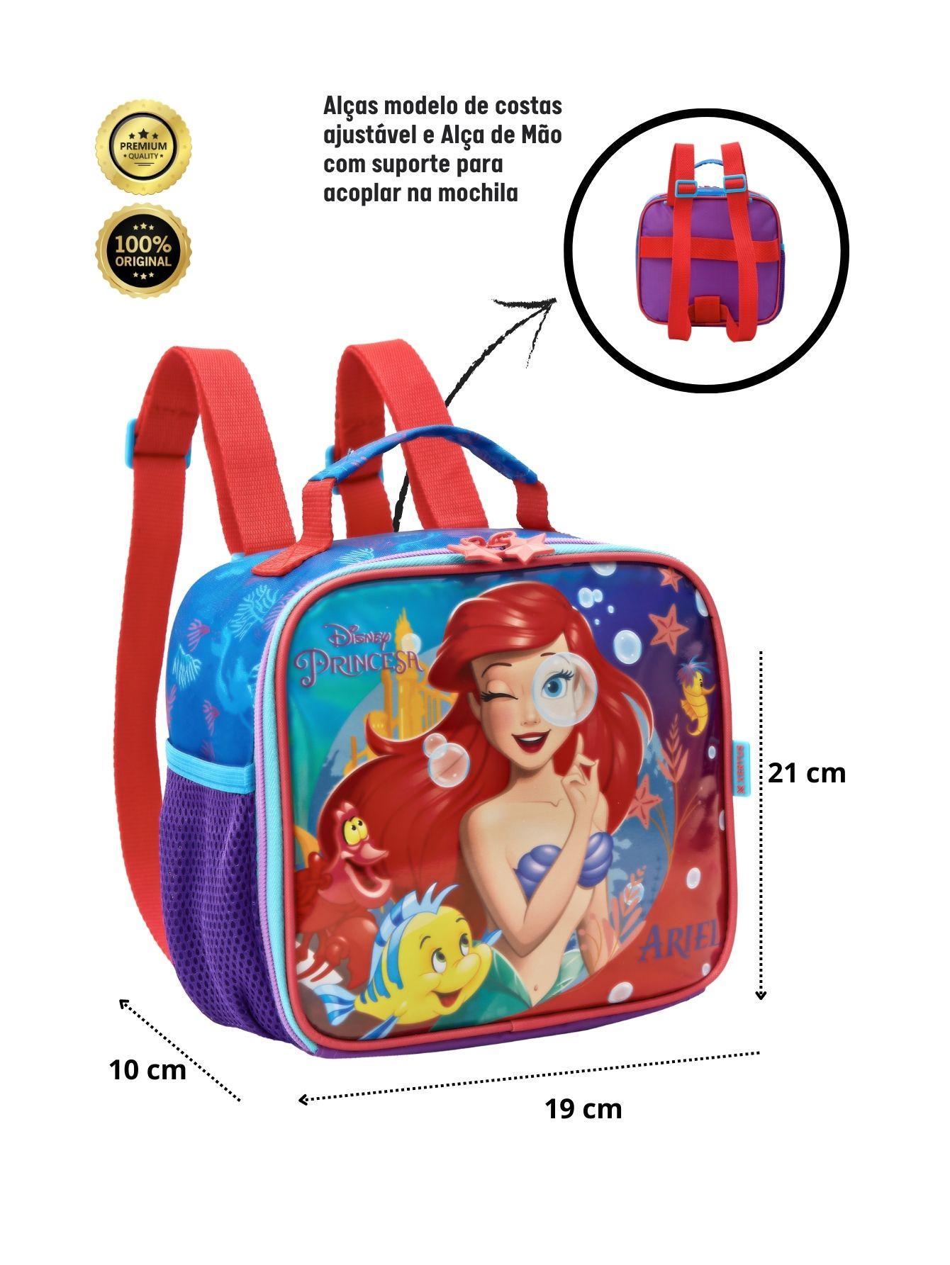 Kit Escolar Mochila De Rodinha+Lancheira+Estojo Ariel Sereia