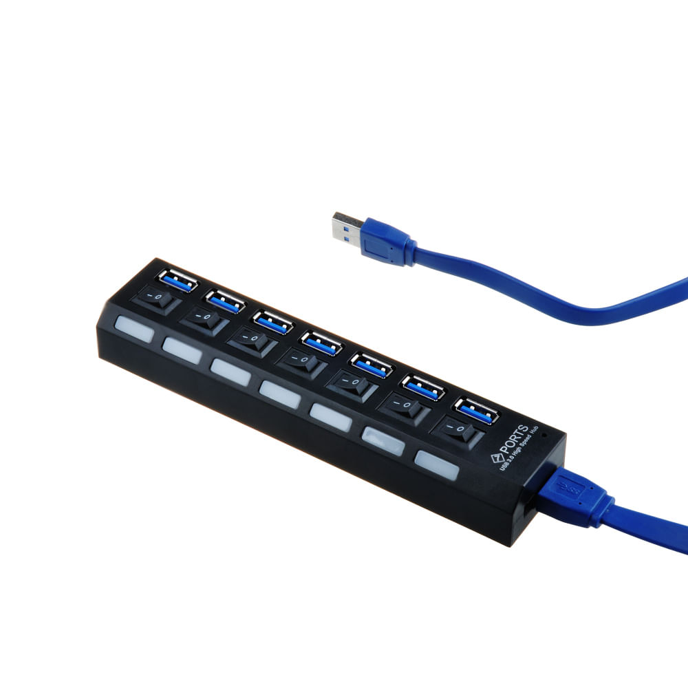 Miniatura Hub usb 3.0 com 7 portas alta velocidade