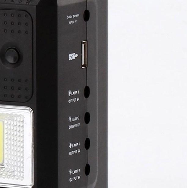 Miniatura Kit Gerador Energia Solar Rádio Bluetooth Placa Solar 3Lamp