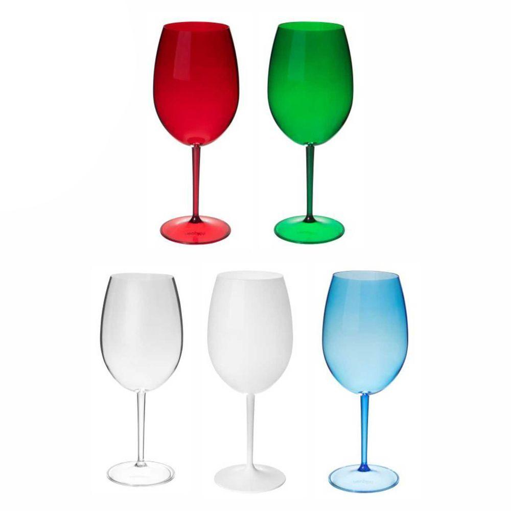 Miniatura Taça De Vinho Acrílico Branca Roma Curves 600ml