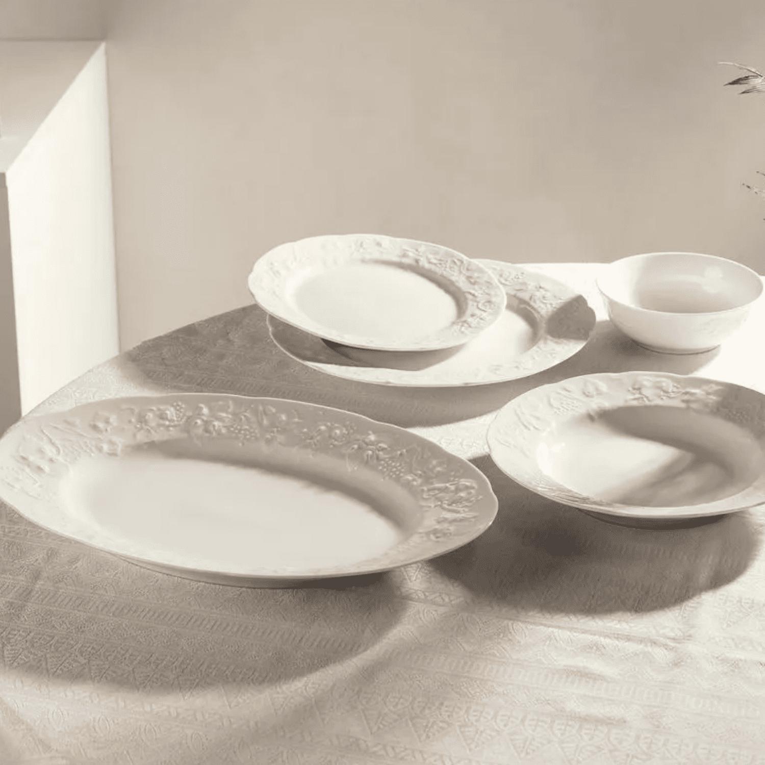 Miniatura Aparelho Jogo De Jantar 42 Peças Porcelana Limoges Vendange