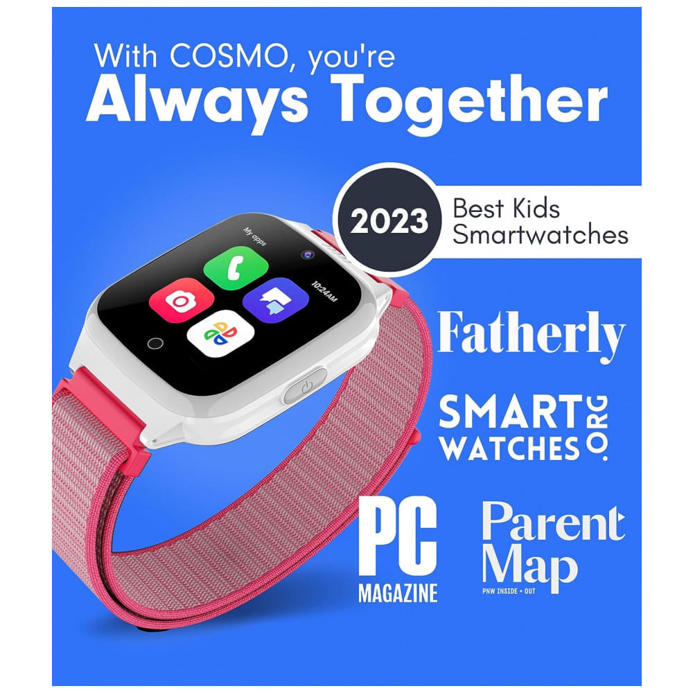 Smartwatch Inteligente para Crianças com Chamada de voz, Mensagens de Texto e Rastreador de Atividades, JrTrack, Rosa