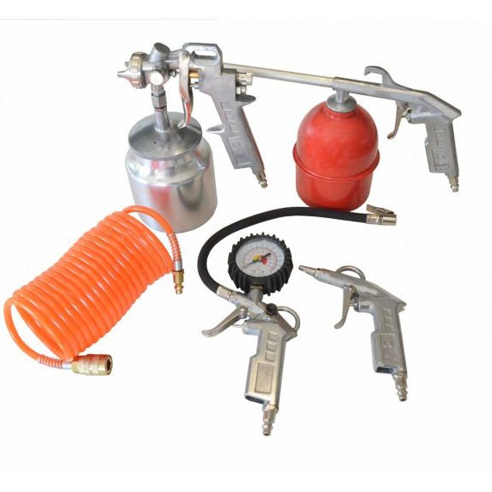 Miniatura Kit de Acessórios para Compressor Motomil com 3 Pistolas, Calibrador e Mangueira 5m