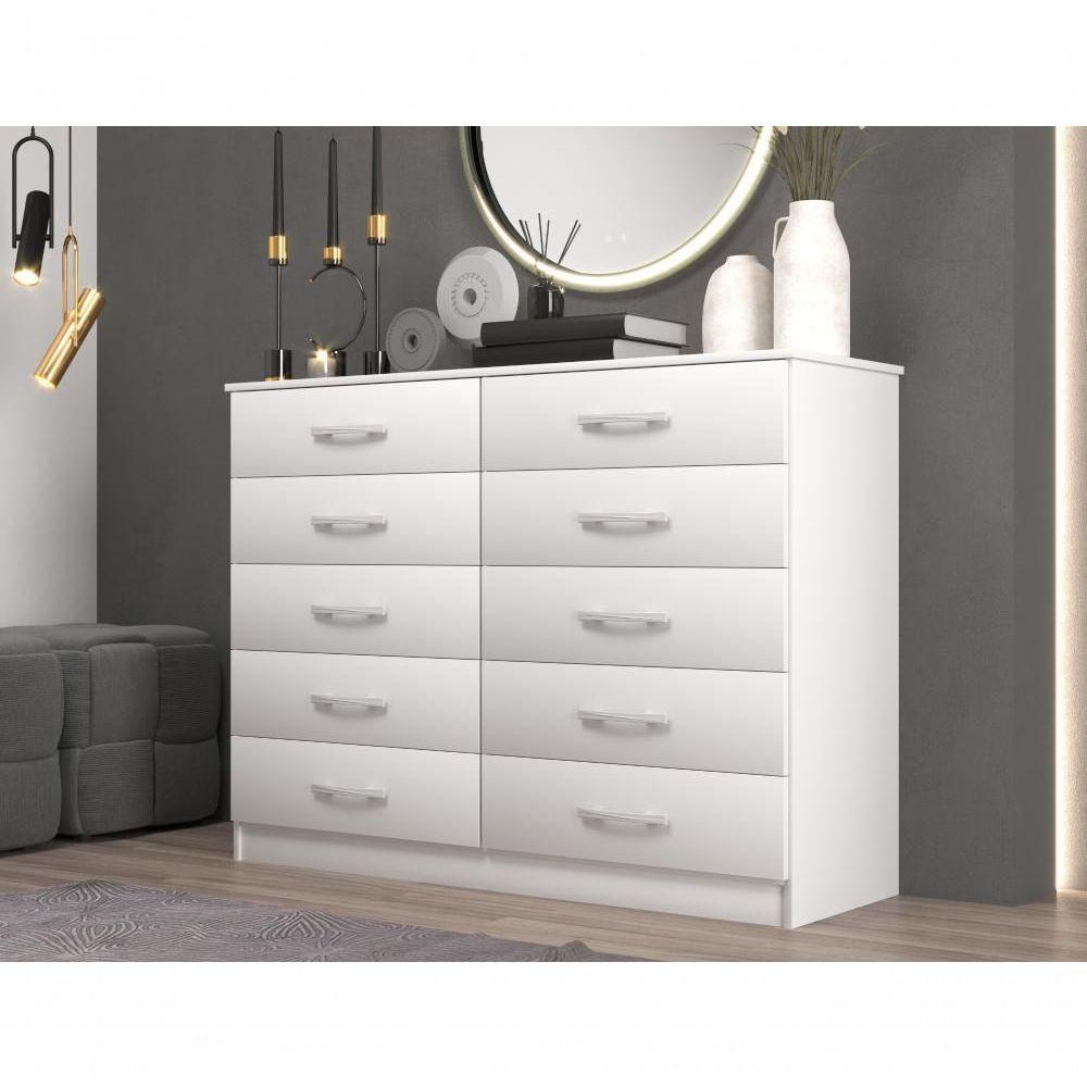 Miniatura Cômoda 10 Gavetas Premium Marbela Branca