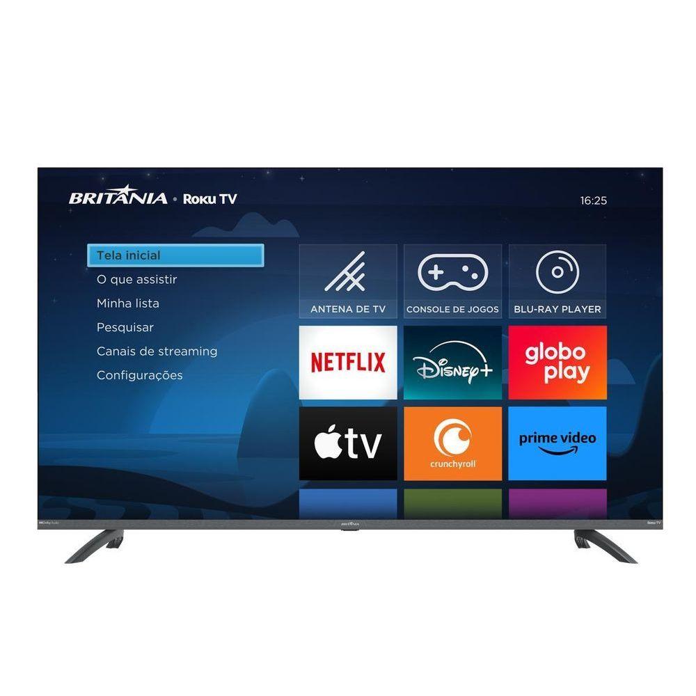 Smart TV 50” Britânia Roku TV LED Dolby Audio BTV50G3ERSGB Bivolt