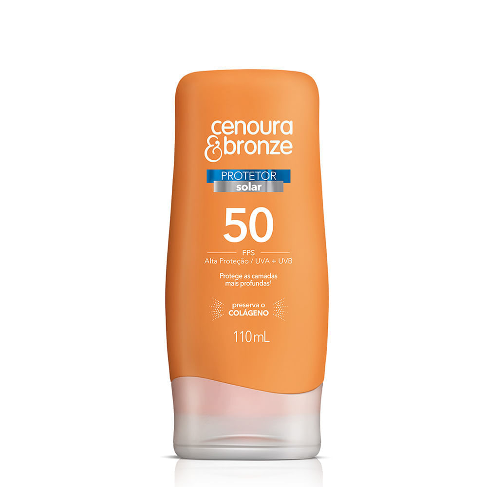 Miniatura Protetor Solar Cenoura & Bronze FPS 50 Loção 110ml
