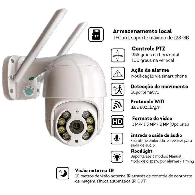 Miniatura Kit 2 Wifi Ip Camera Ipc 360 Wireless Sem Fio A Prova Dágua
