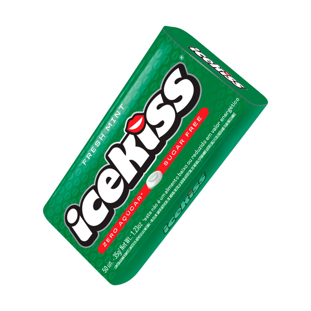 Miniatura Pastilha IceKiss Fresh Mint Zero Açúcar 50 Unidades