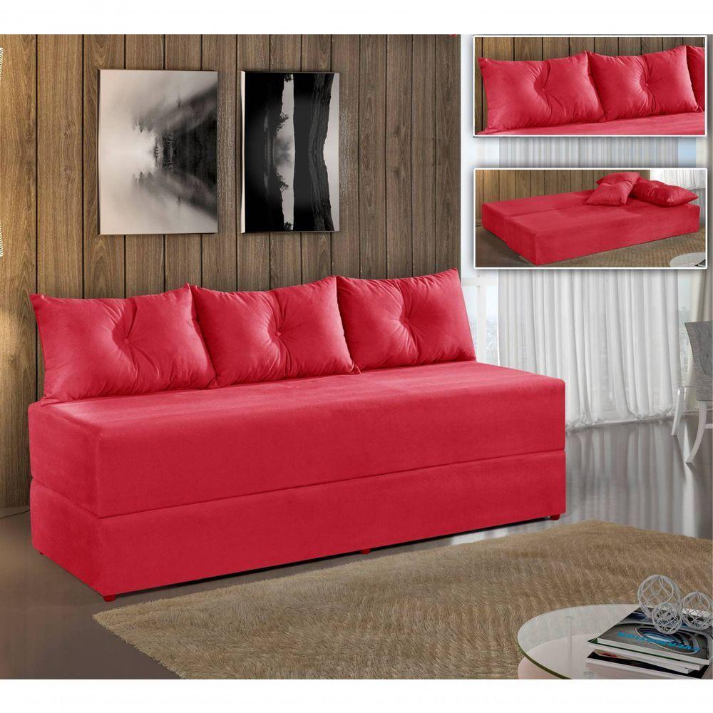 Miniatura Sofá Cama Duplex Cor Vermelho