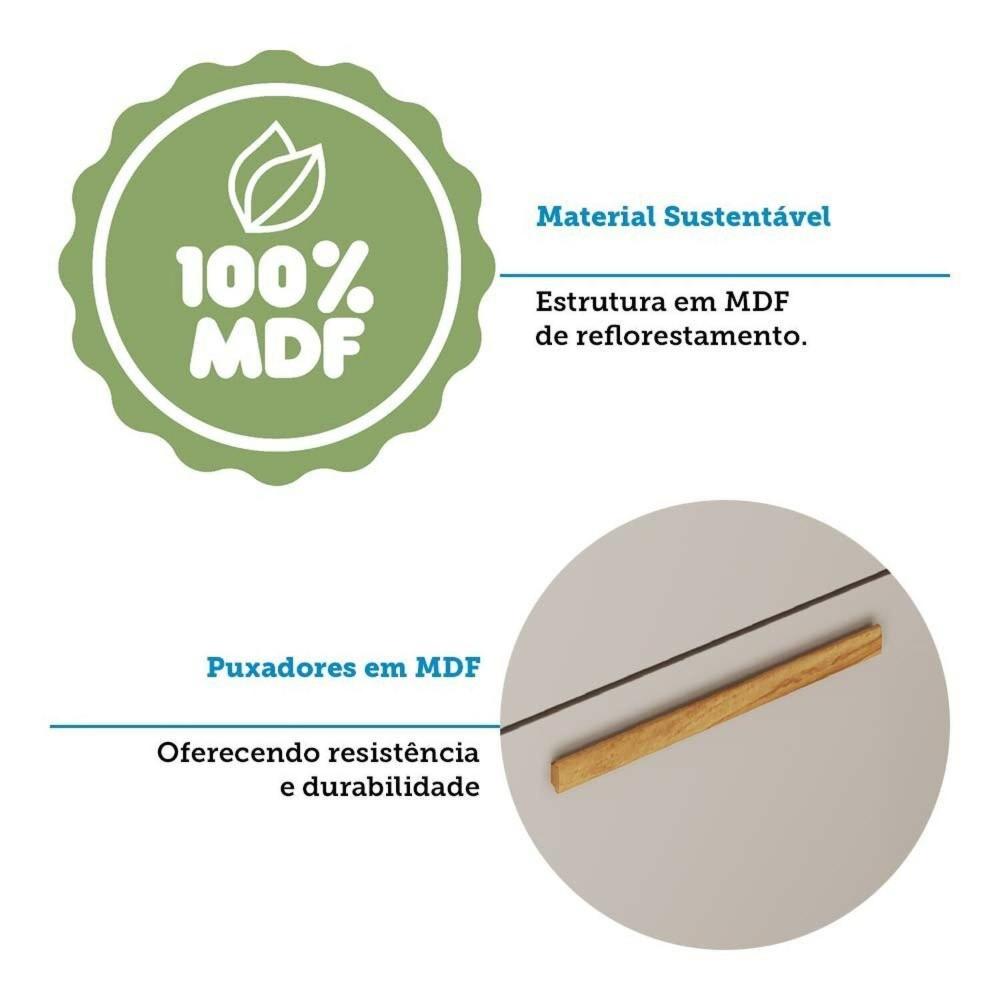 Miniatura Armário Aéreo de Cozinha 80cm 1 Porta Basculante 100% Mdf Espresso Móveis Estônia Amêndoa/Off White