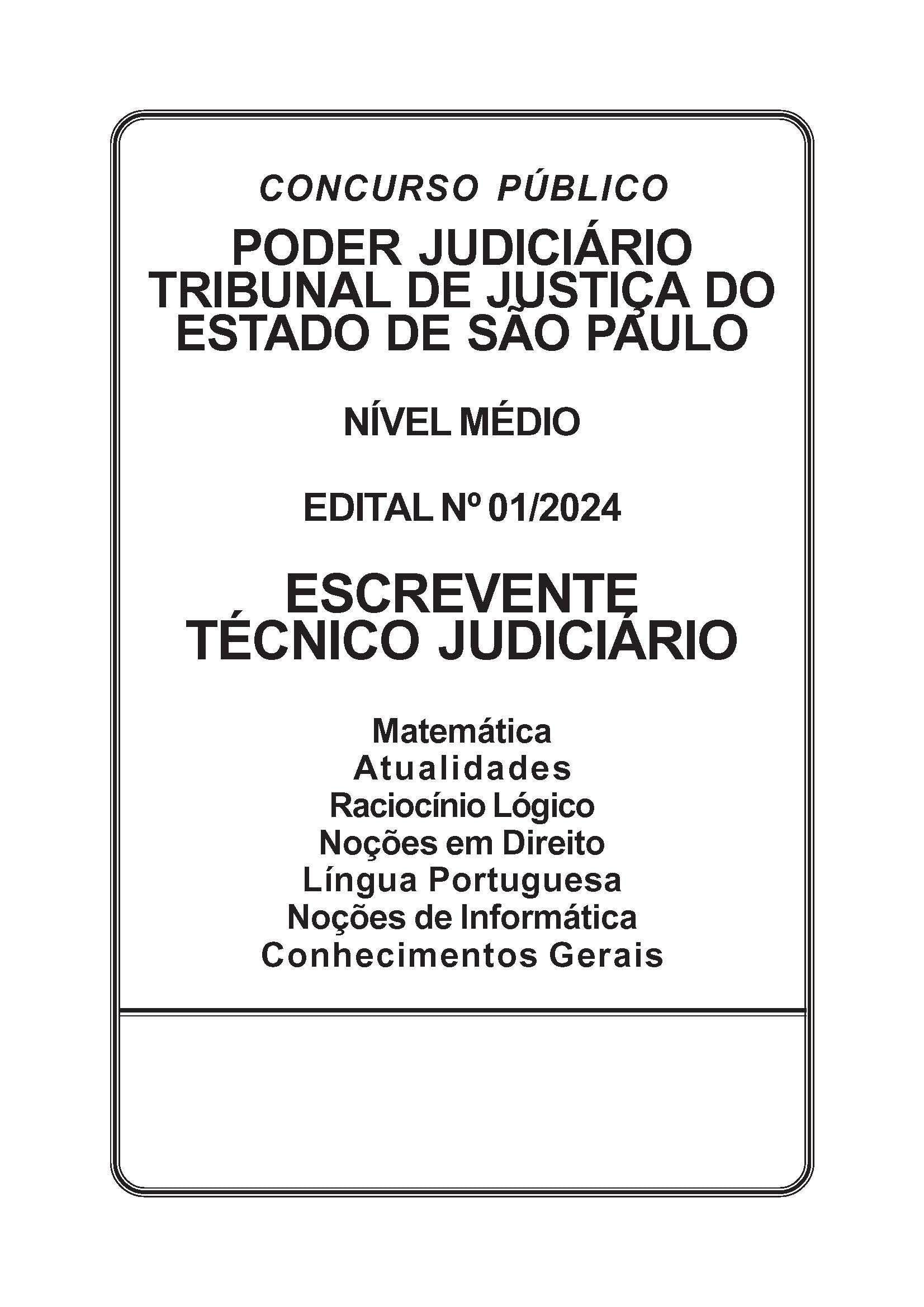 Miniatura Apostila Tj-Sp - Escrevente Técnico Judiciário