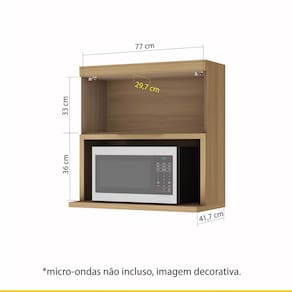 Miniatura Armário Aéreo para Micro-ondas Nesher Marquesa com 1 Porta Basculante e 1 Prateleira Nature - 80cm de Largura