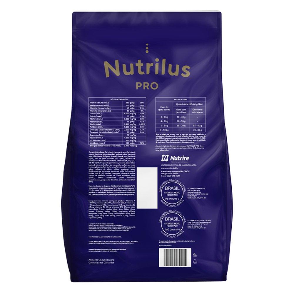 Miniatura Ração Seca Nutrilus Pro Salmão para Gatos Adultos Castrados - 10,1 Kg