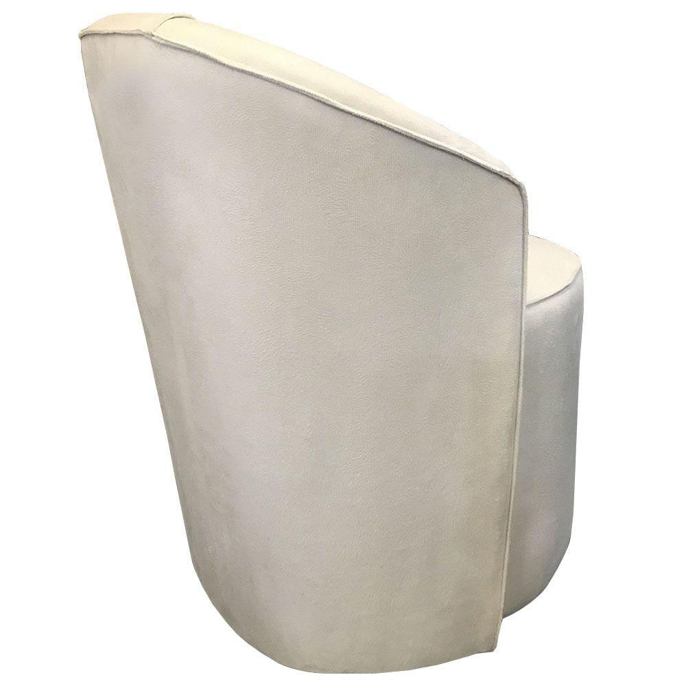 Miniatura Poltrona Redonda Serena Suede Base Fixa C05 - D'rossi Cor Bege