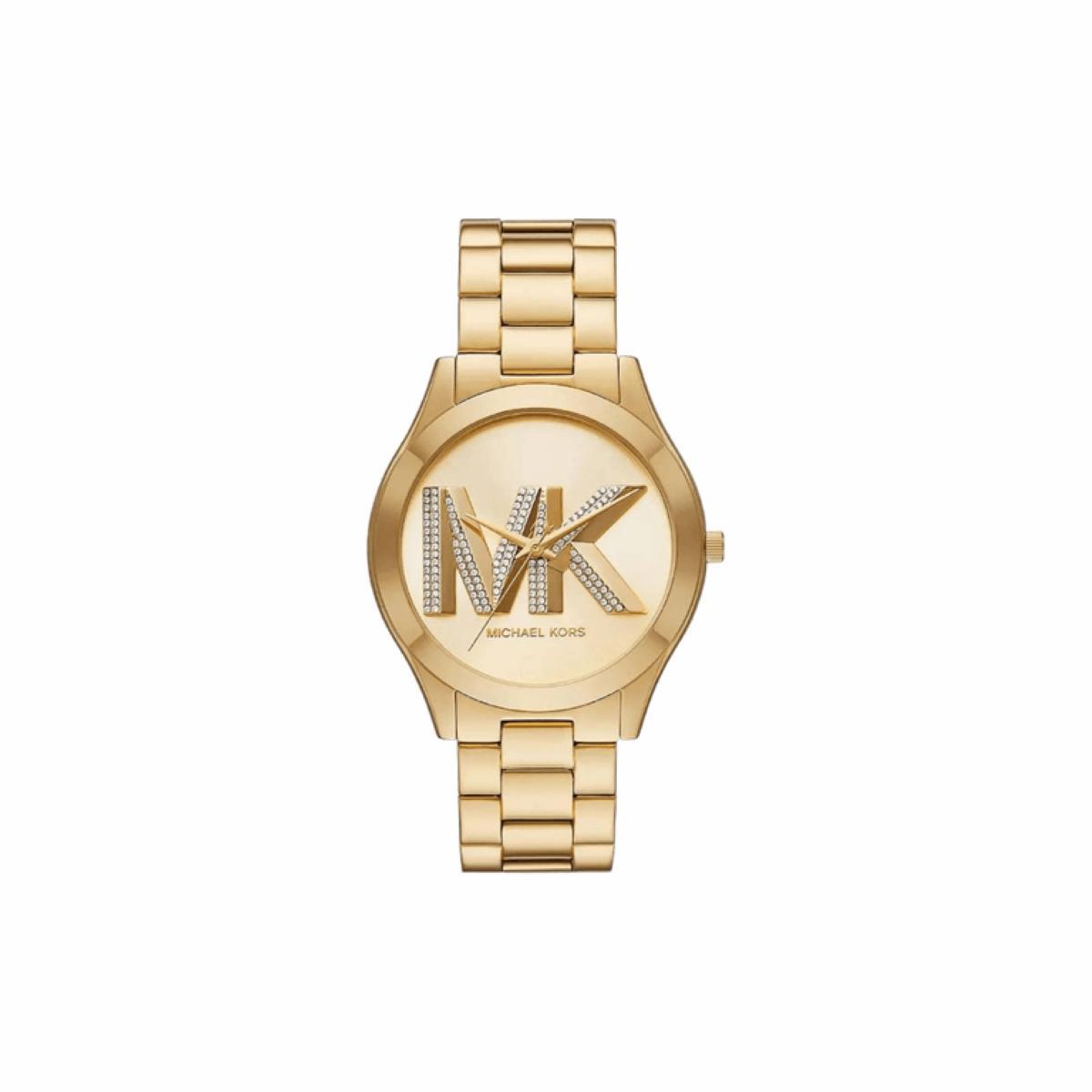 Miniatura Relógio Michael Kors Feminino Slim Runway Dourado Mk4732/1Dn