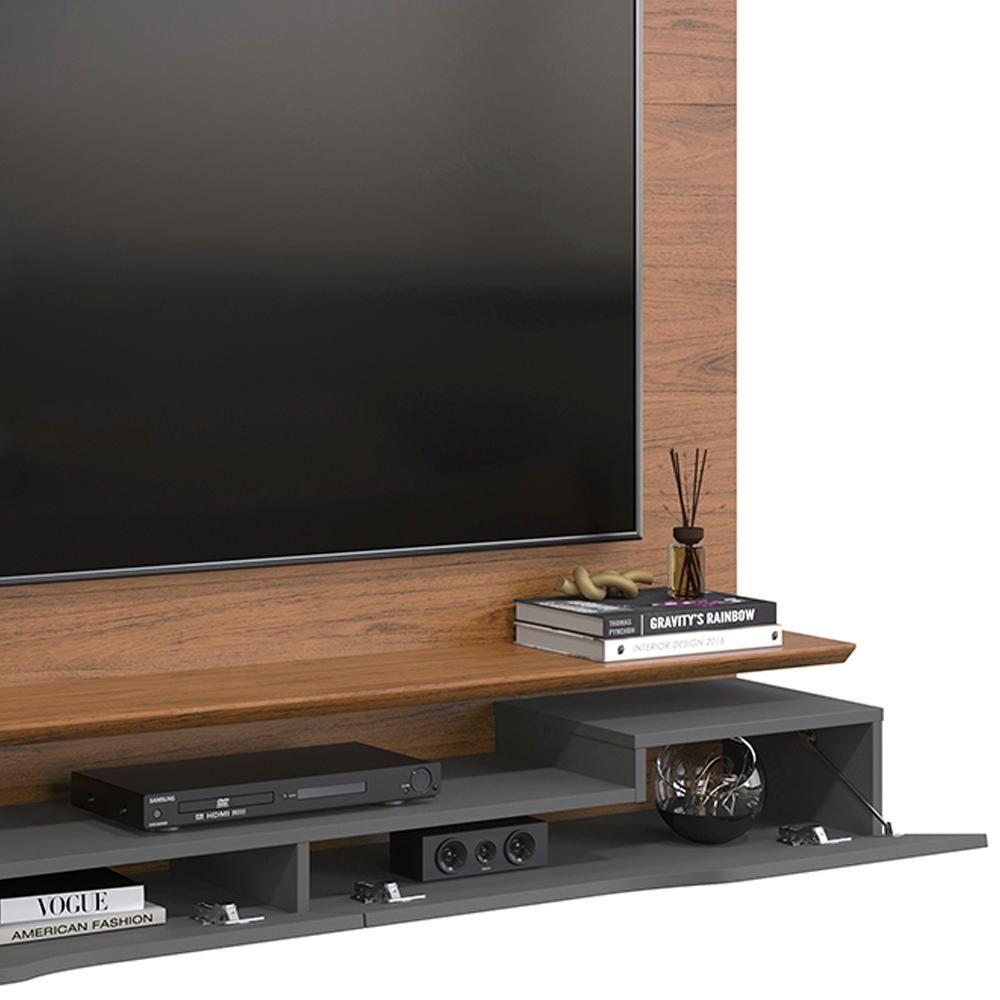 Miniatura Painel Suspenso Tv 60 Pol 160 Cm 27032 Freijo Cinza Urbano Dj Moveis Freijo Cinza Urbano