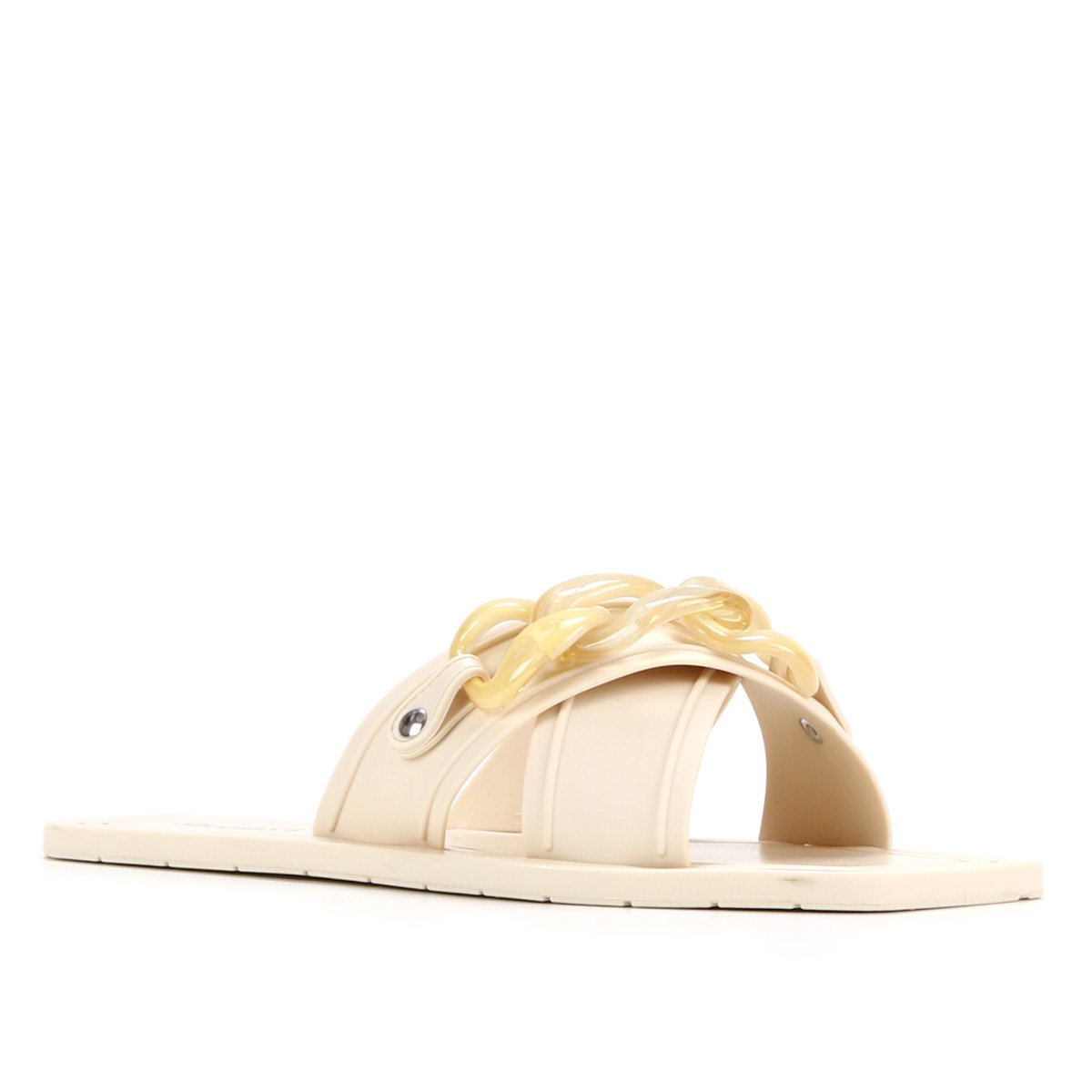 Miniatura Rasteira Shoestock For You Tiras Cruzadas Corrente Off White - 33/34