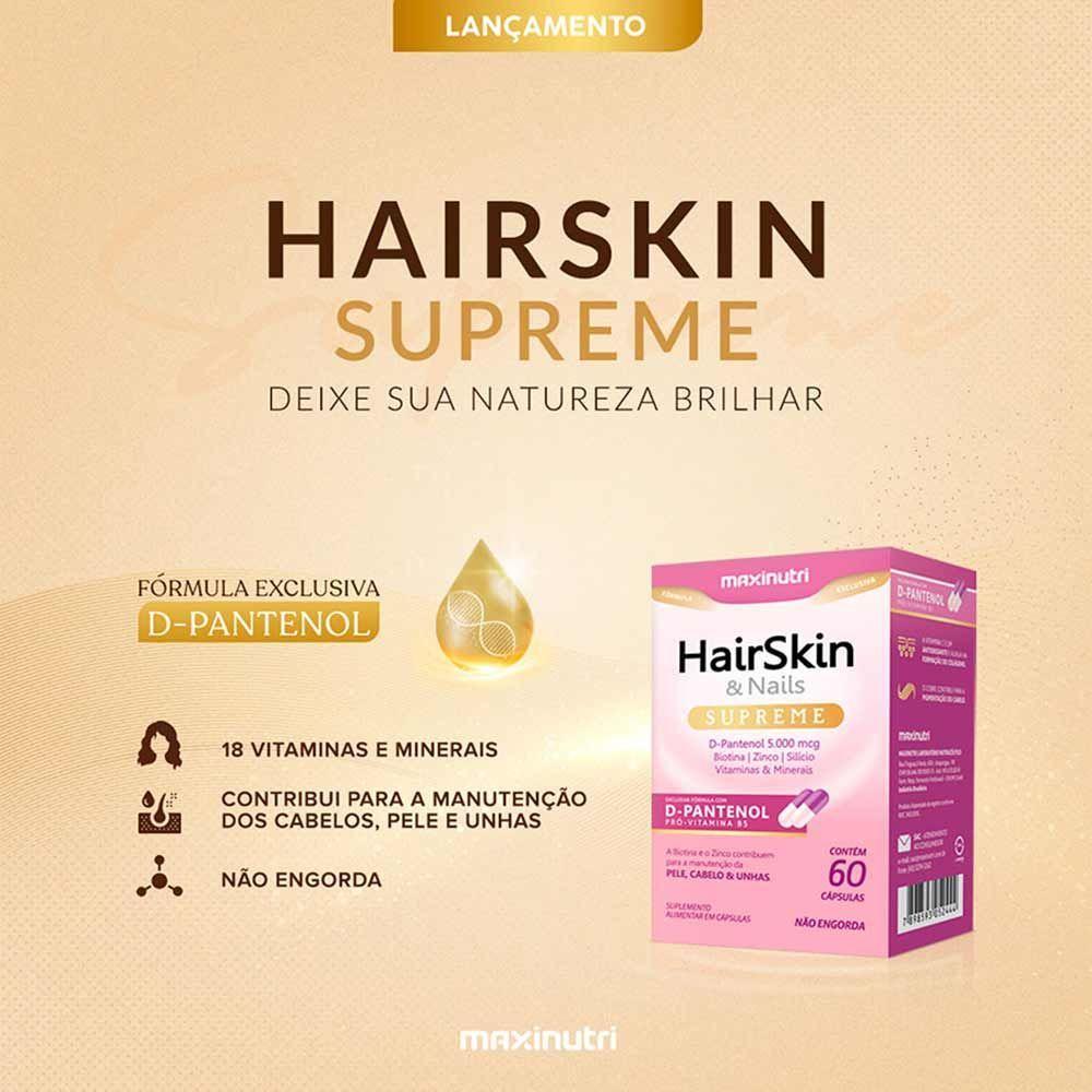 Miniatura Hairskin Supreme D-pantenol + Biotina Maxinutri 60 Cápsulas