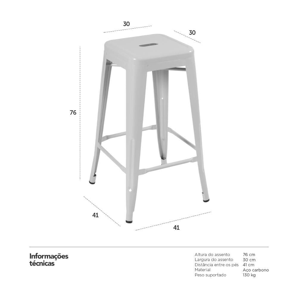 Miniatura Banqueta Alta 76 Cm Rosa Antigo