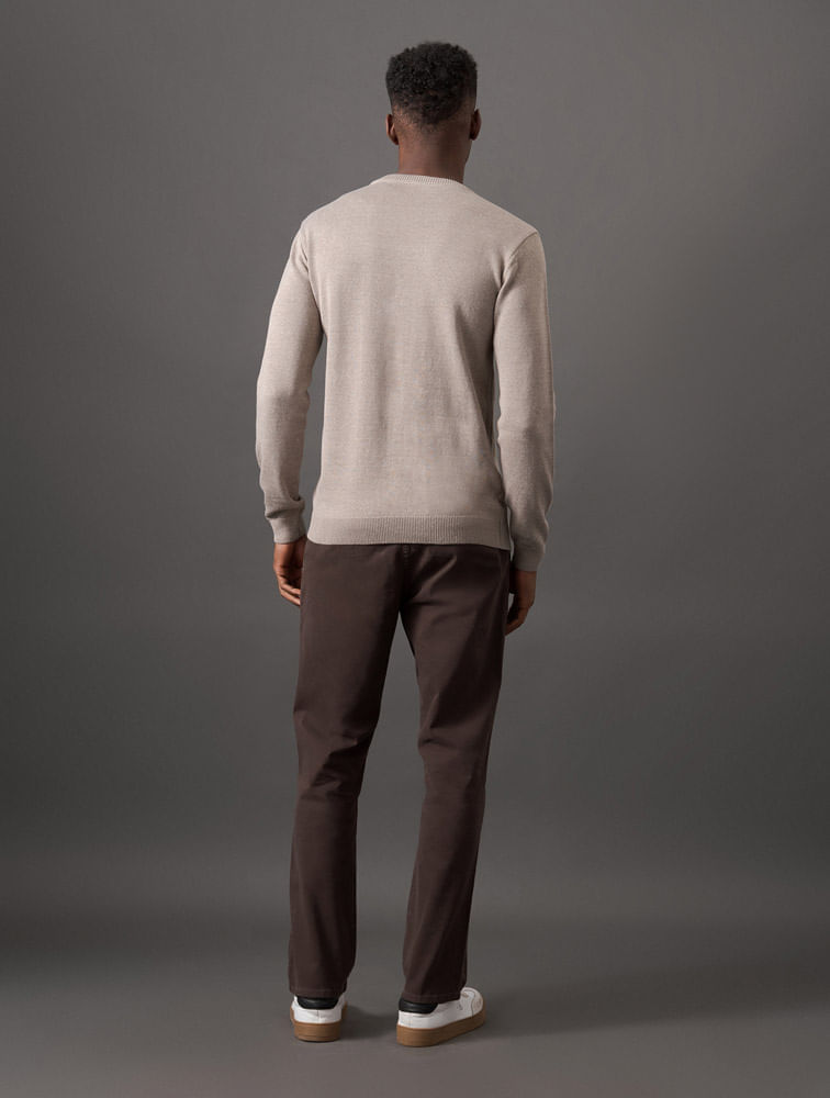 Miniatura Tricot Masculino Maxi Calvin Klein Jeans - Caqui Medio Tricot Masculino Maxi Calvin Klein Jeans Caqui Medio g