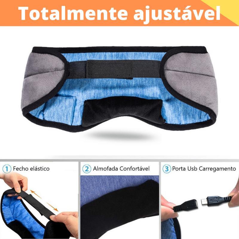 Miniatura Máscara Tapa Olho Dormir Bluetooth Fone Embutido Tecido