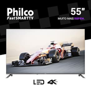 Smart TV Philco 55" 4K UHD P55CRA Roku TV Dolby Audio Quad Core Space Gray