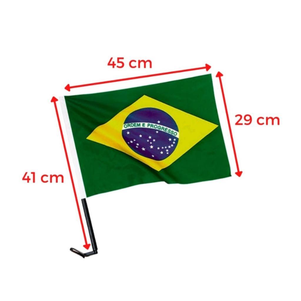 Miniatura Bandeira Do Brasil Para Vidro Do Carro Em Poliéster