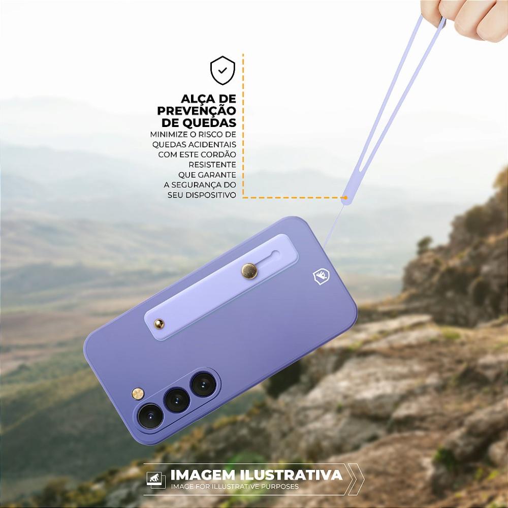 Miniatura Kit Capa Silicon Veloz para Samsung Galaxy A15 + Ring Socket + Cordão - Lilás - Gshield