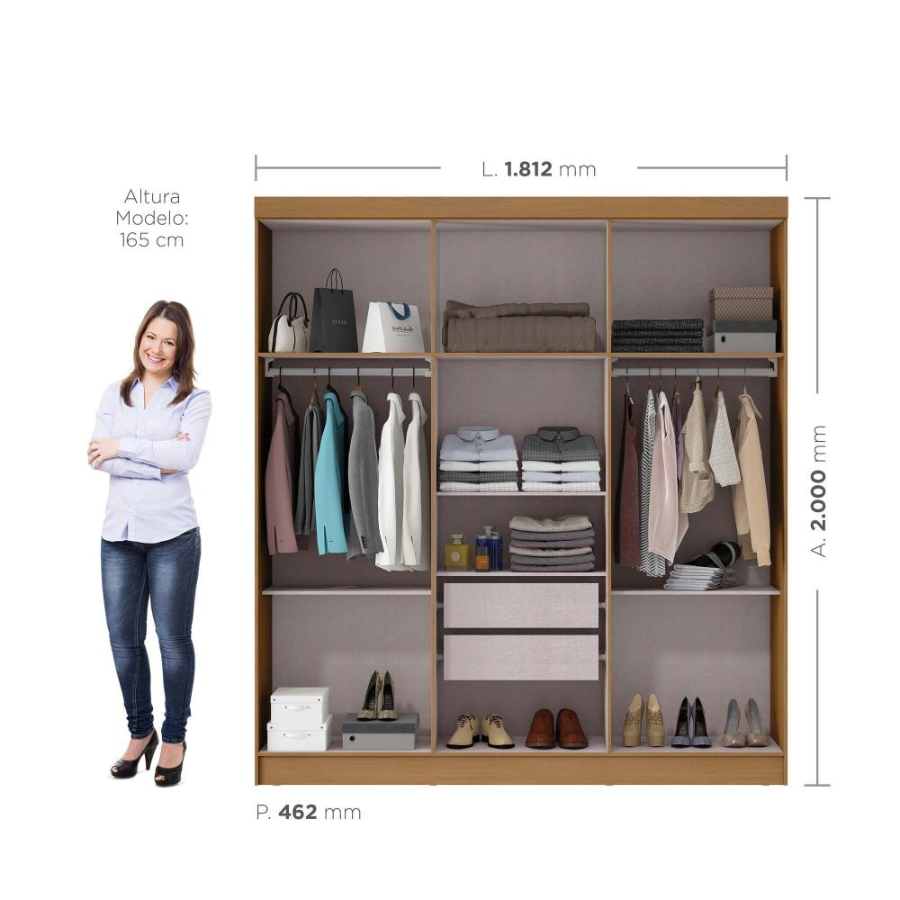 Miniatura Guarda Roupa Casal 6 Portas 2 Gavetas Lyon Yescasa Guarda-Roupa Casal 6 Portas 2 Gavetas Lyon Cinamomo
