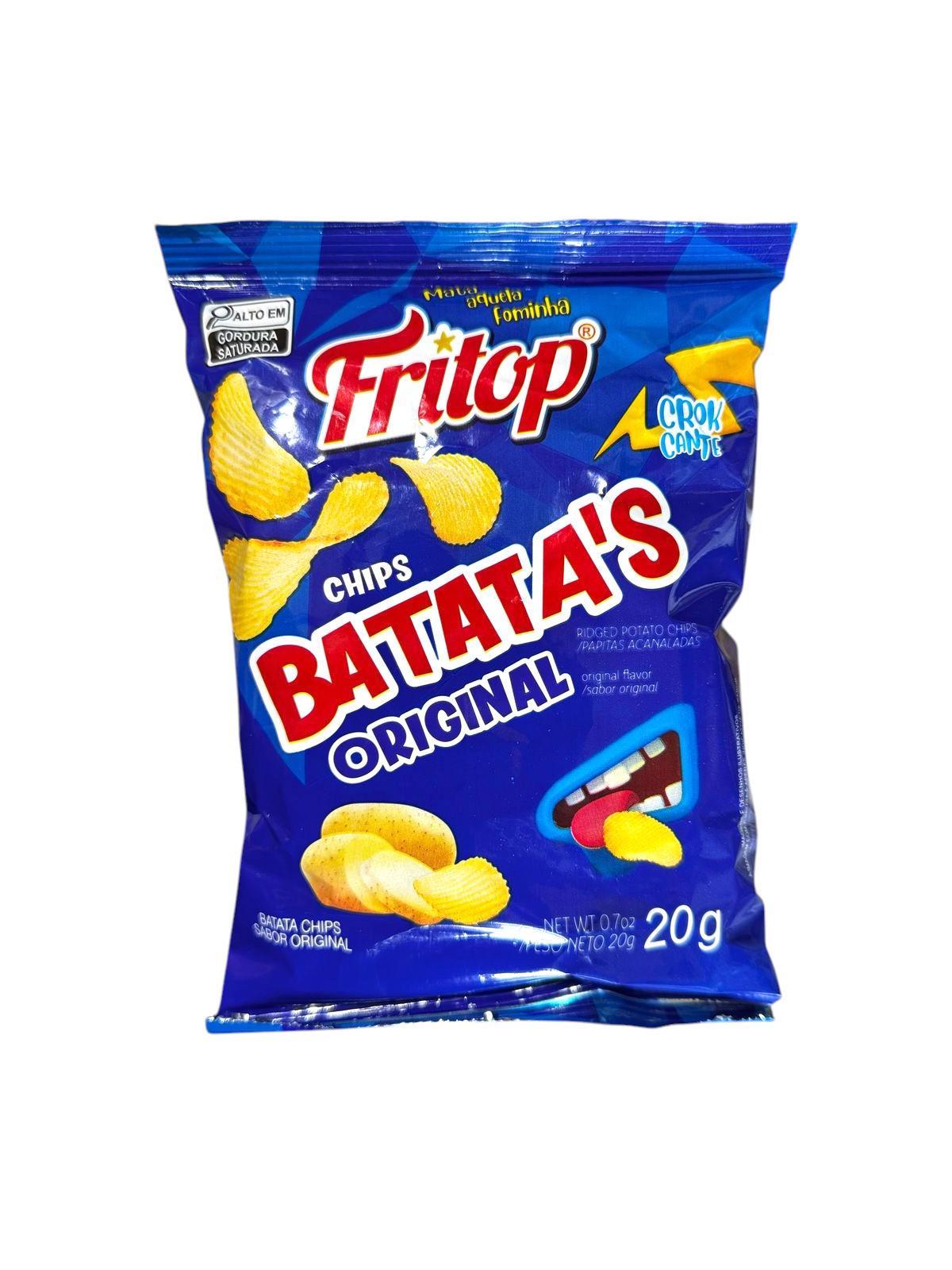Miniatura Kit 30 Mini Batata Chips Fritop Tradicional Salgadinho 20G