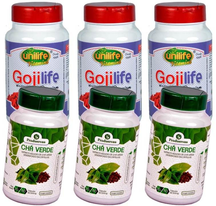 Miniatura 3 Goji Life Pura E 3 Chá Verde Concentrado 360 Capsulas