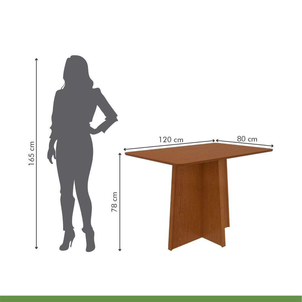 Miniatura Conjunto Mesa 120cm Celebrare Tampo Mdf no Glass e 4 Cadeiras Celina Frassino/ Creme