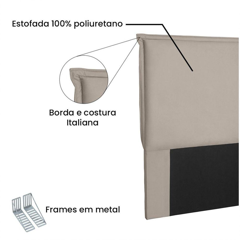 Miniatura Cabeceira Garden Cama Box King 195 Cm Suede Bege