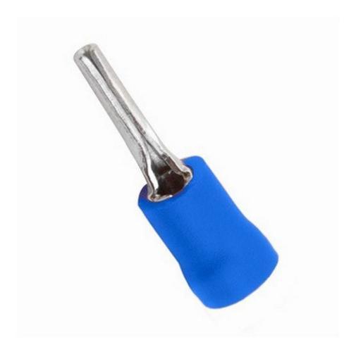 Miniatura Terminal Pino Agulha Pre Isolado 1,5Mm A 2,5Mm Azul 100Un