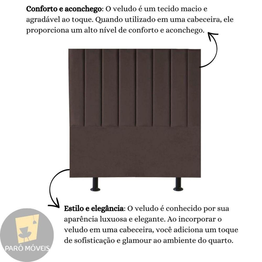 Cabeceira De Cama Queen Box 160 Cm Karla Carla Veludo Cor:marrom