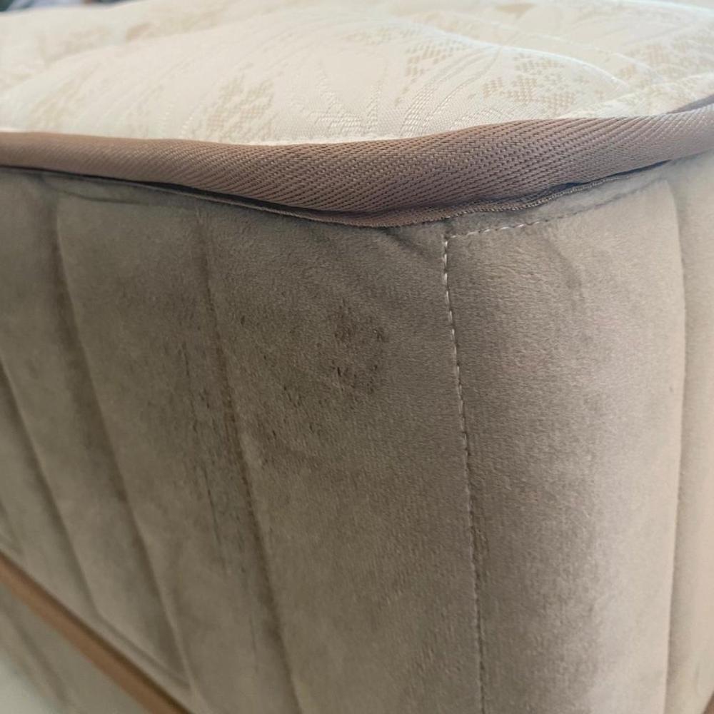 Miniatura Cochão Queen Mola Ensacada 30cmx198cmx158cm Noha Yescasa Veludo Perola