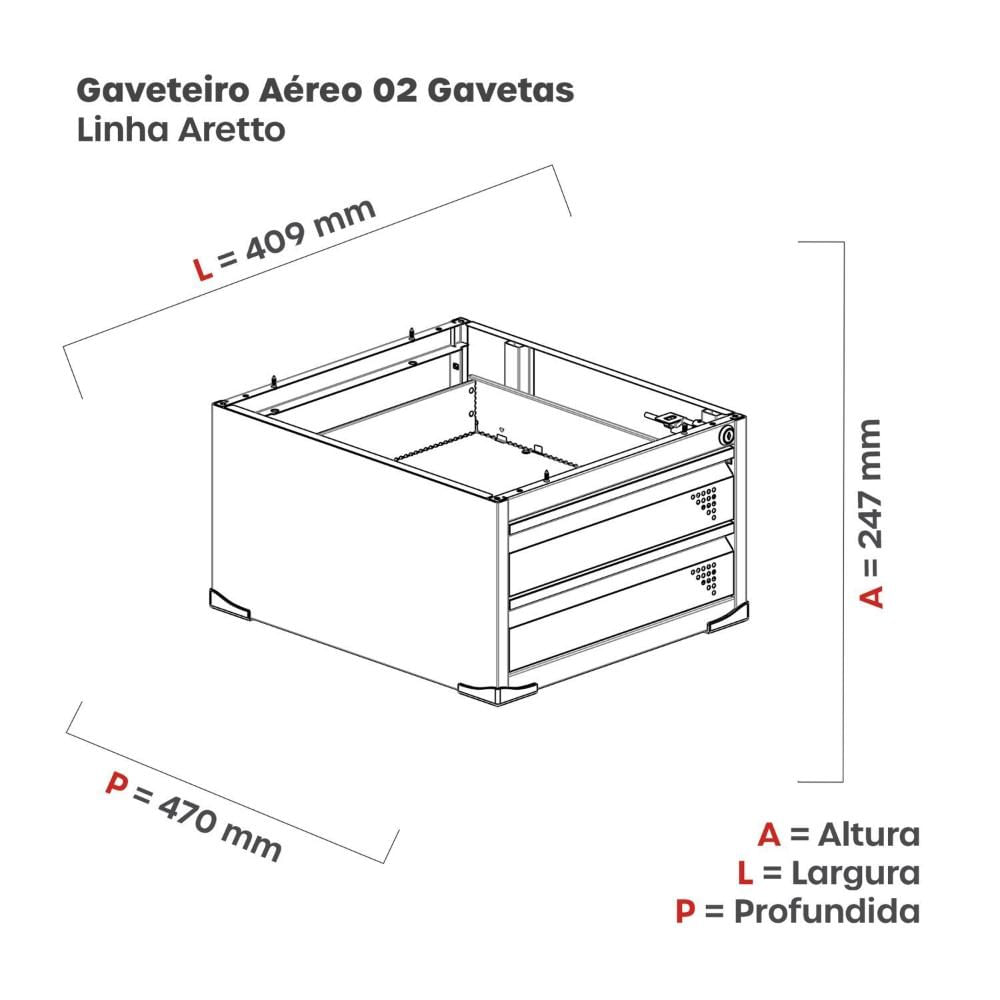 Miniatura Gaveteiro Aéreo 2 Gavetas Aretto Branco/Verde Miró