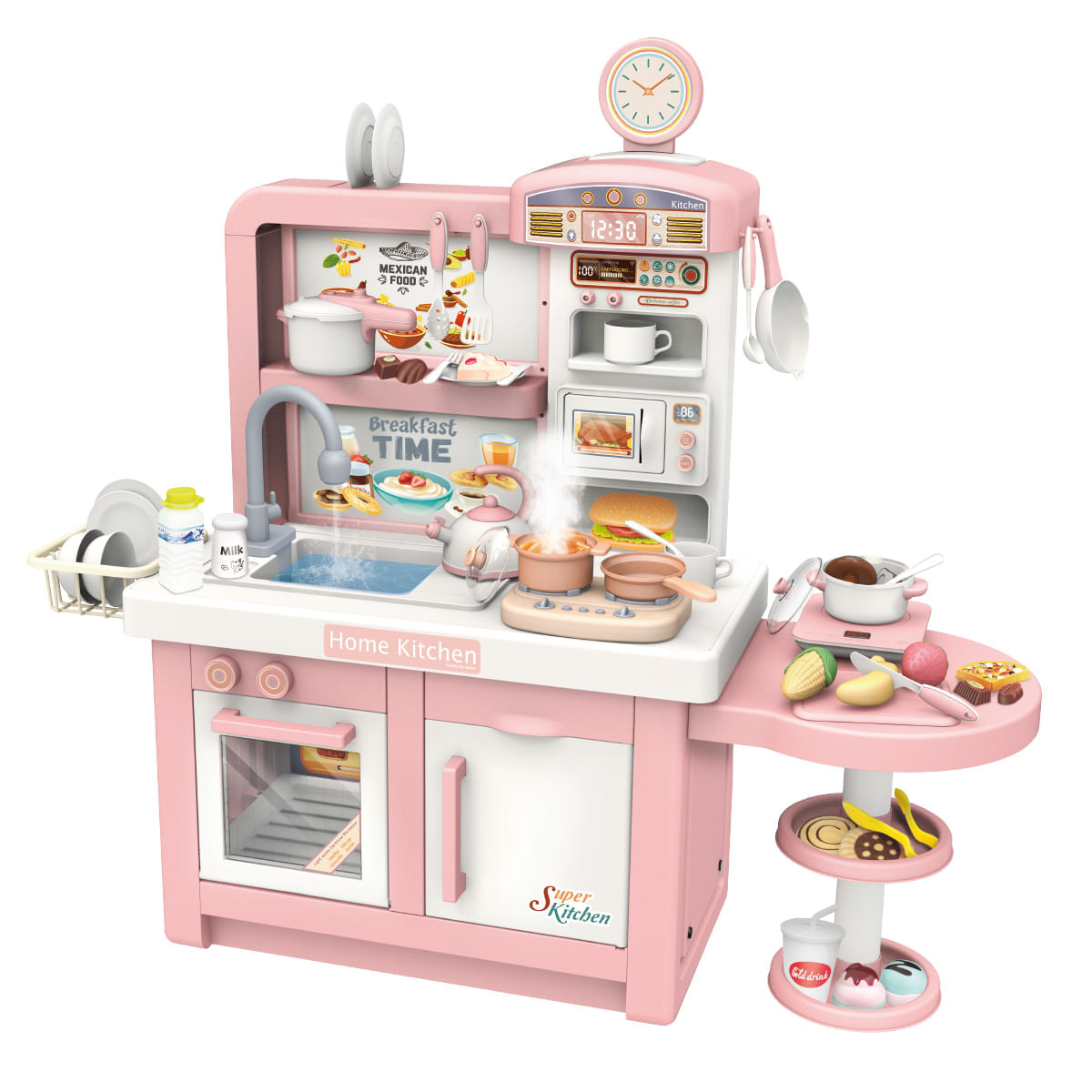 Miniatura Cozinha Infantil Completa Forno e Fogão Grande Interativa Com Efeitos Master Cook Rosa Replay Kids Cozinha Infantil Completa C/ Efeitos MasterCook Replay Kids
