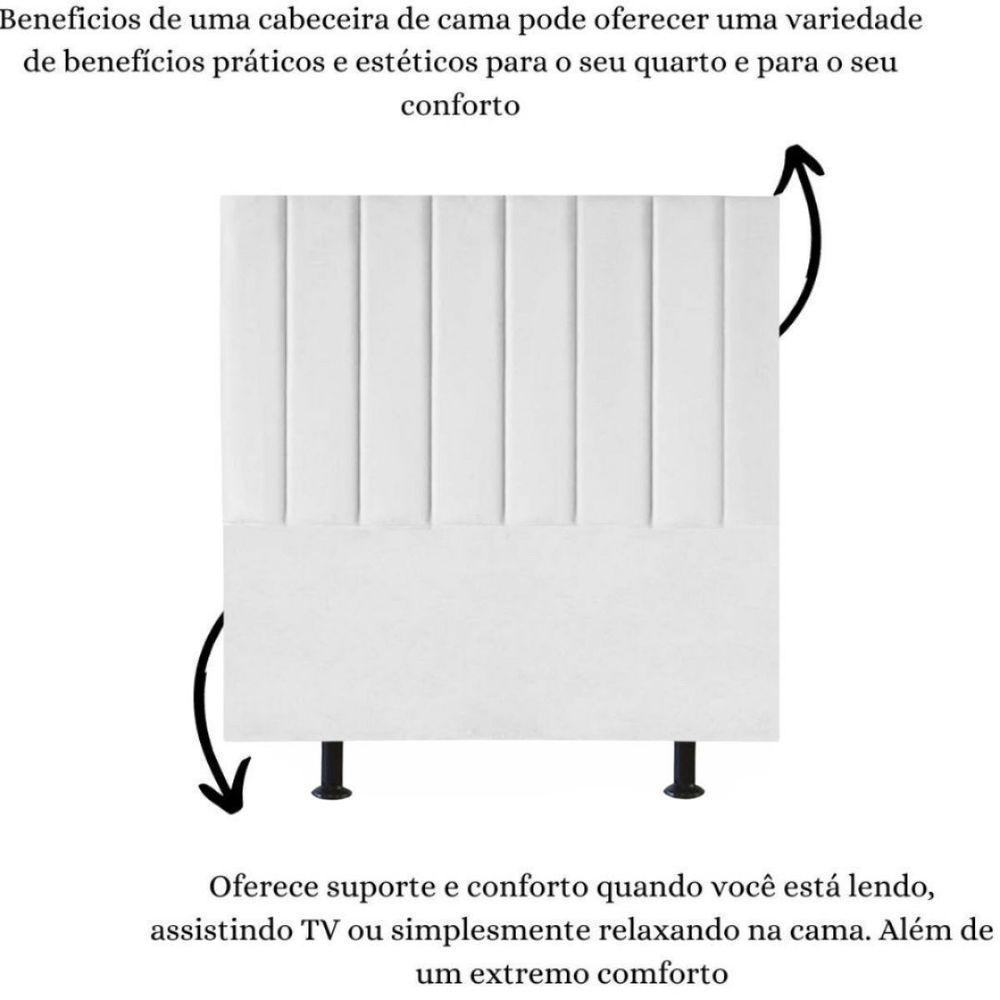 Miniatura Cabeceira De Cama Queen Box 160 Cm Karla Carla Suede Cor:branco