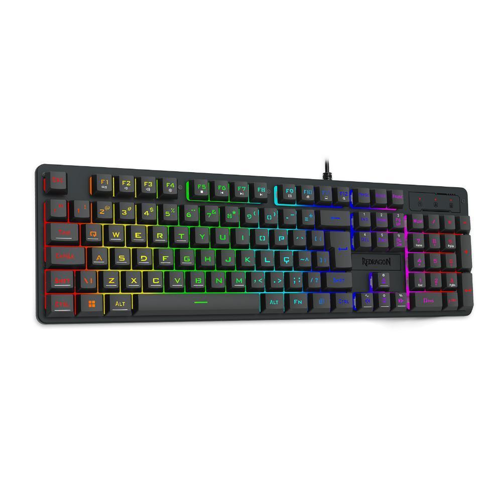 Miniatura Teclado Membrana Gamer Redragon Netherbane Rgb K521 Preto