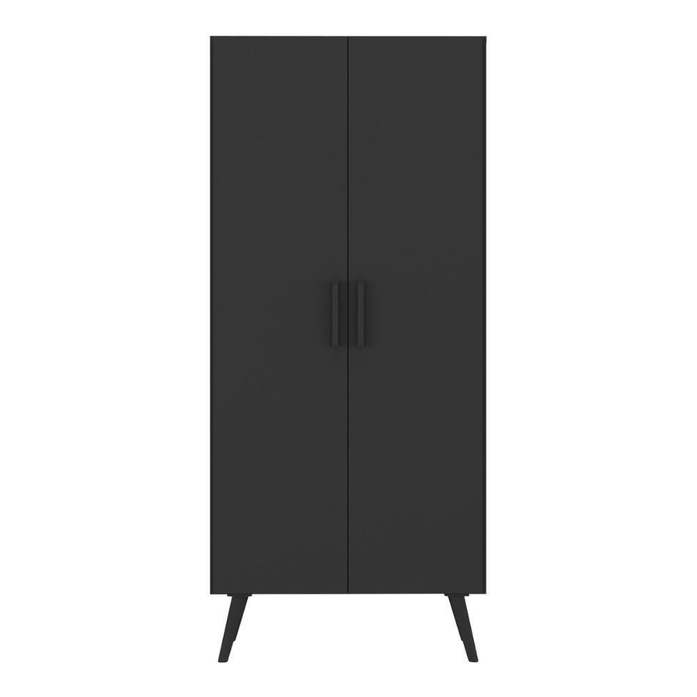 Armário De Lavanderia Multiuso 2 Portas 68cm Retrô Urban Multimóveis Mp6038 Preto